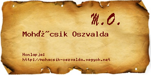 Mohácsik Oszvalda névjegykártya